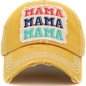 2/$30 Ladies Yellow Mama Mama Mama Baseball Hat